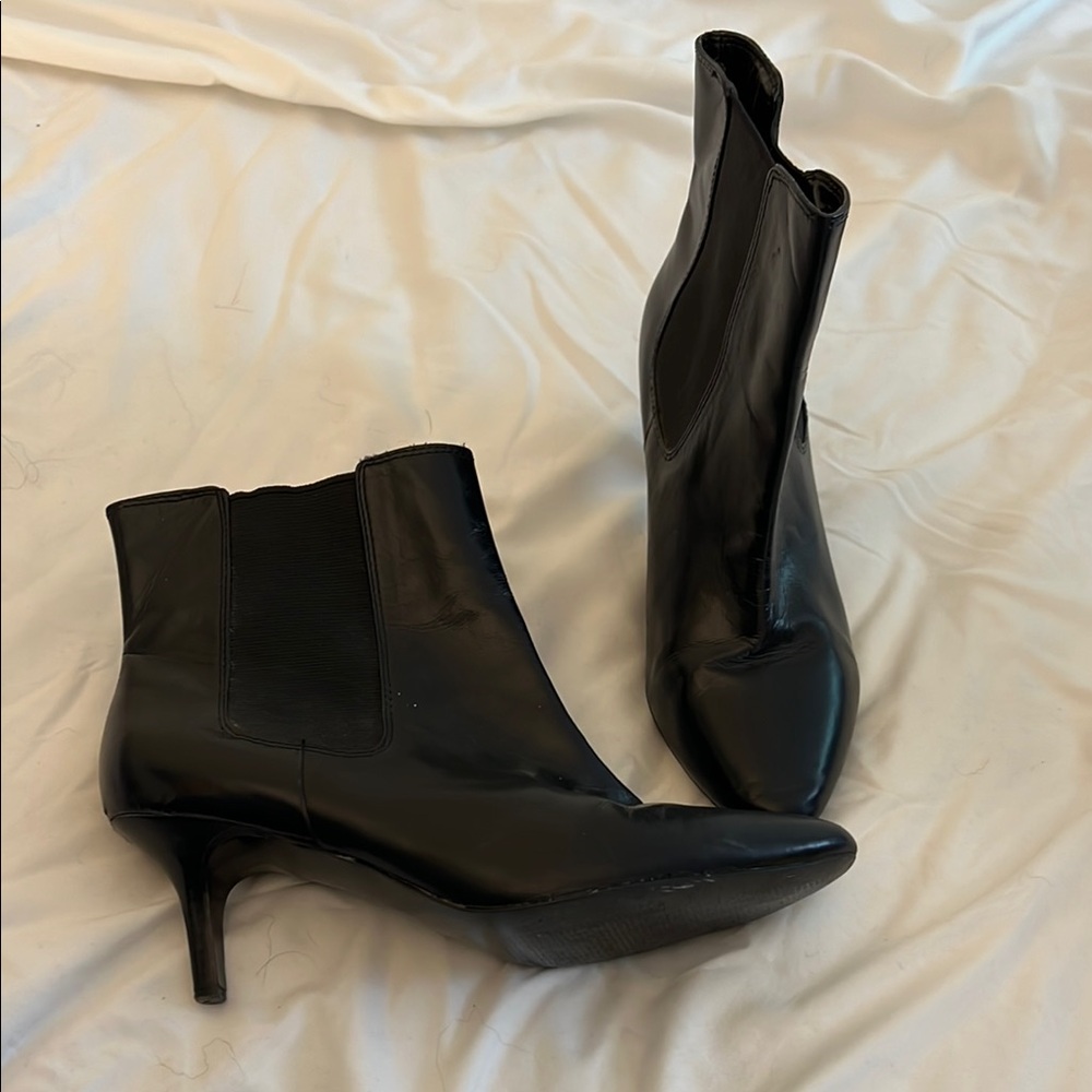 Ann Taylor Black Heeled Boots with Stiletto Heel